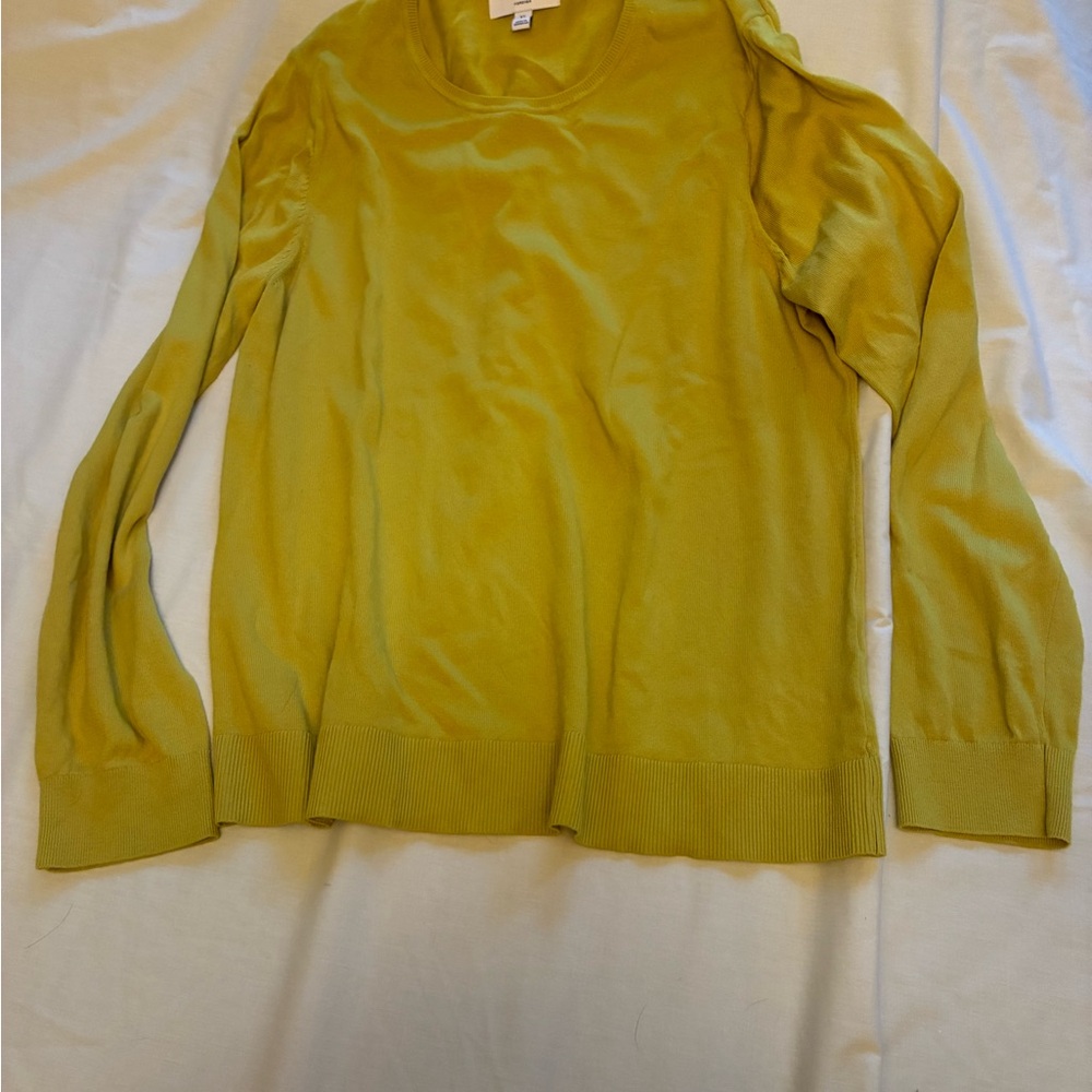 Banana Republic Women's XL Easter chartreuse Sweater 60% Cotton Preppy Academia